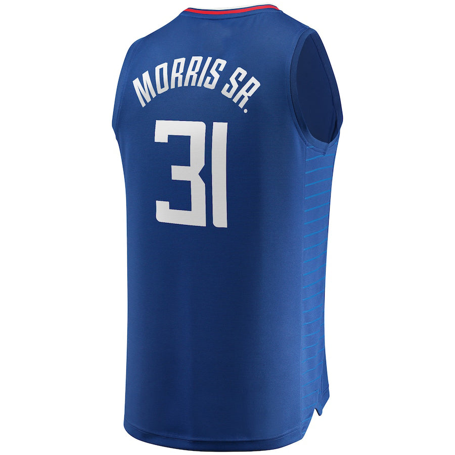 LA.Clippers #31 Marcus Morris Supporters Branded Fast Break Road Player Jersey Icon Edition Royal Stitched American Basketball Jersey