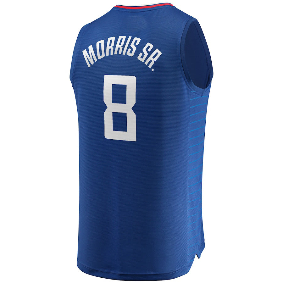 LA.Clippers #8 Marcus Morris Supporters Branded 2021-22 Fast Break Replica Jersey Icon Edition Royal Stitched American Basketball Jersey