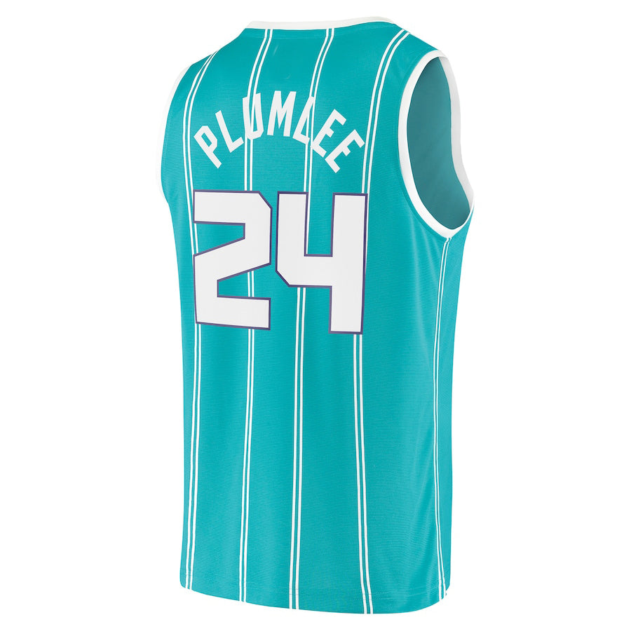 C.Hornets #24 Mason Plumlee Supporters Branded 2021-22 Fast Break Replica Jersey Icon Edition Teal Stitched American Basketball Jersey