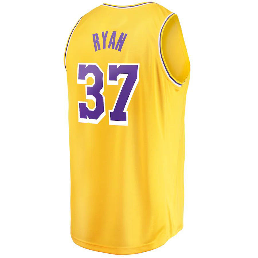 LA.Lakers #37 Matt Ryan Supporters Branded 2022-23 Fast Break Replica Player Jersey  Icon Gold Stitched American Basketball Jersey