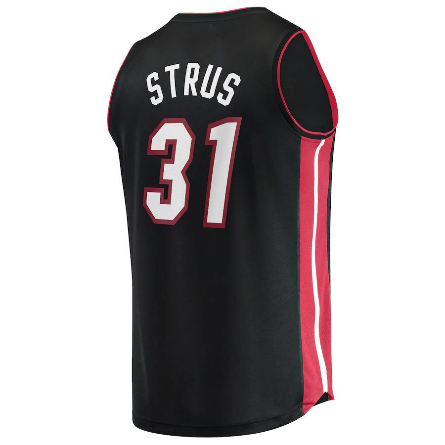 M.Heat #31 Max Strus Supporters Branded 2021-22 Fast Break Replica Jersey Icon Edition Black Stitched American Basketball Jersey