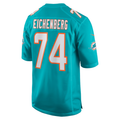 M.Dolphins #74 Liam Eichenberg Aqua Game Jersey Stitched American Football Jerseys