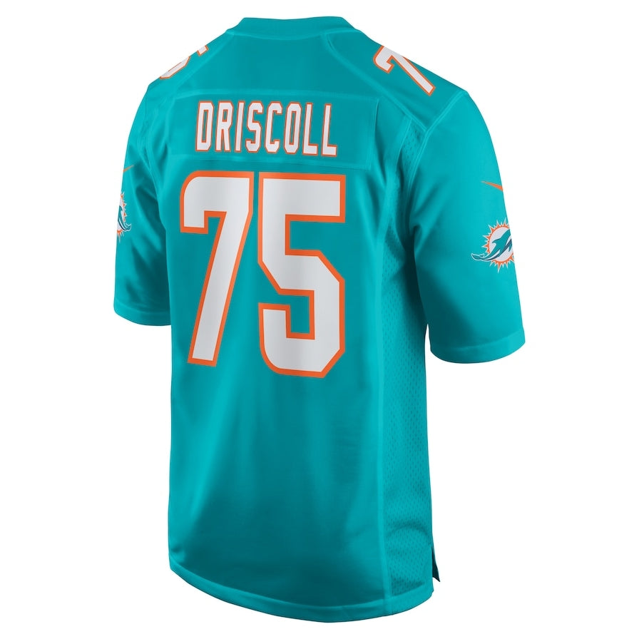 M.Dolphins #75 Jack Driscoll Team Game Jersey - Aqua American Football Jerseys
