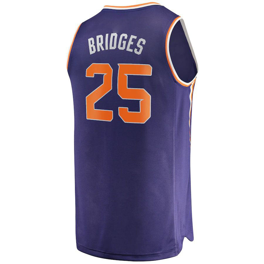P.Suns #25 Mikal Bridges Supporters Branded 2022-23 Fast Break Replica Jersey Icon Edition Purple Stitched American Basketball Jersey