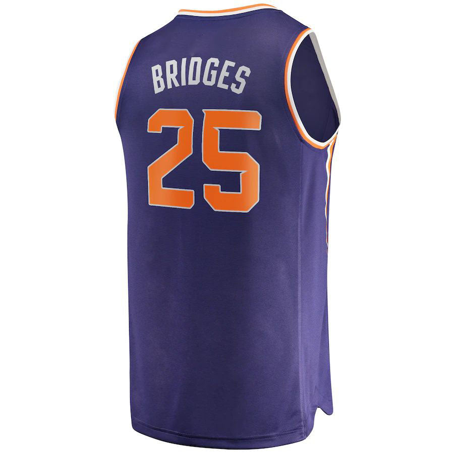 P.Suns #25 Mikal Bridges Supporters Branded  Fast Break Replica Player Jersey Icon Edition Purple Stitched American Basketball Jersey