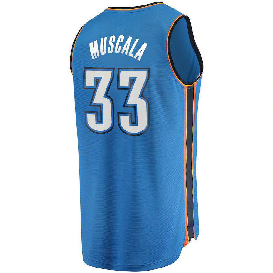 OC.Thunder #33 Mike Muscala Supporters Branded  Fast Break Replica Jersey Blue  Icon Edition Stitched American Basketball Jersey