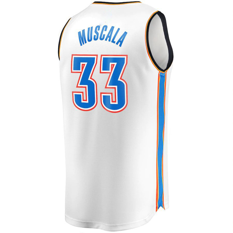 OC.Thunder #33 Mike Muscala Supporters Branded  Fast Break Replica Jersey Association Edition White Stitched American Basketball Jersey
