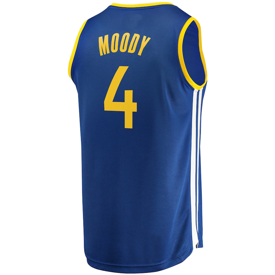 G.State Warriors #4 Moses Moody Supporters Branded 2021-22 Fast Break Replica Jersey Icon Edition Royal Stitched American Basketball Jersey