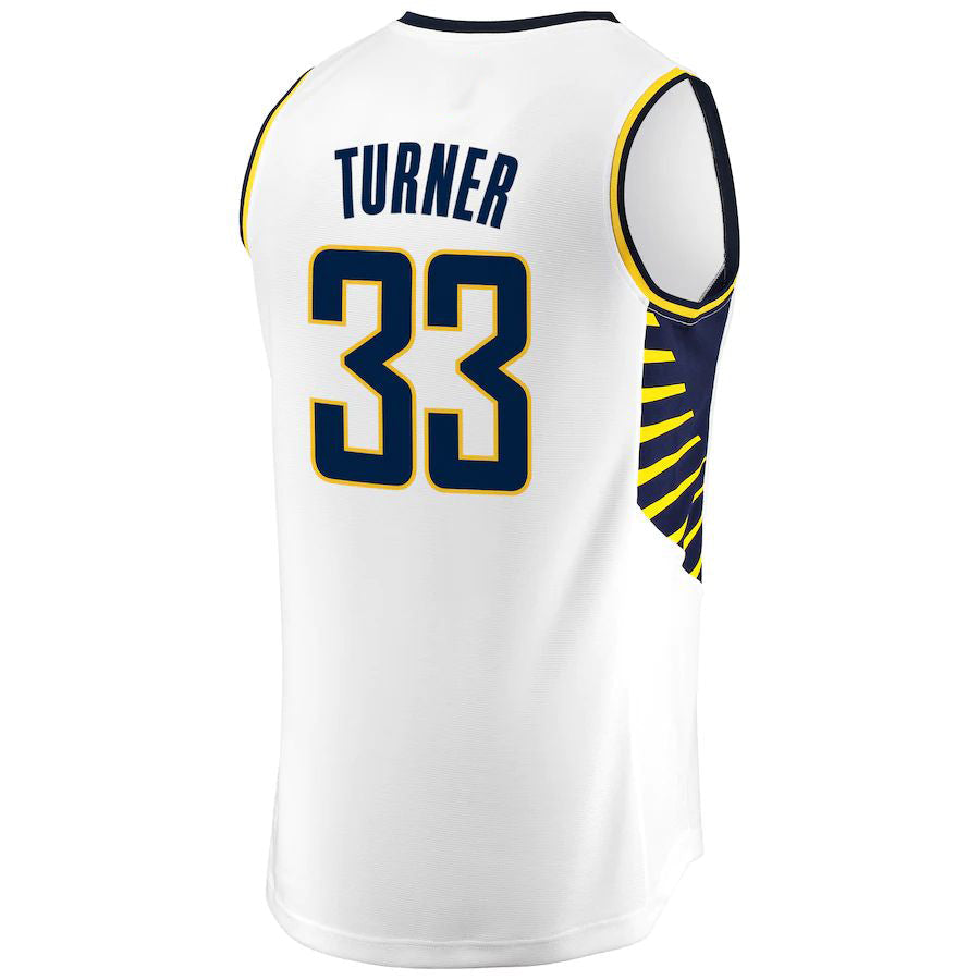 IN.Pacers #33 Myles Turner Supporters Branded Fast Break Replica Jersey White Association Edition Stitched American Basketball Jersey