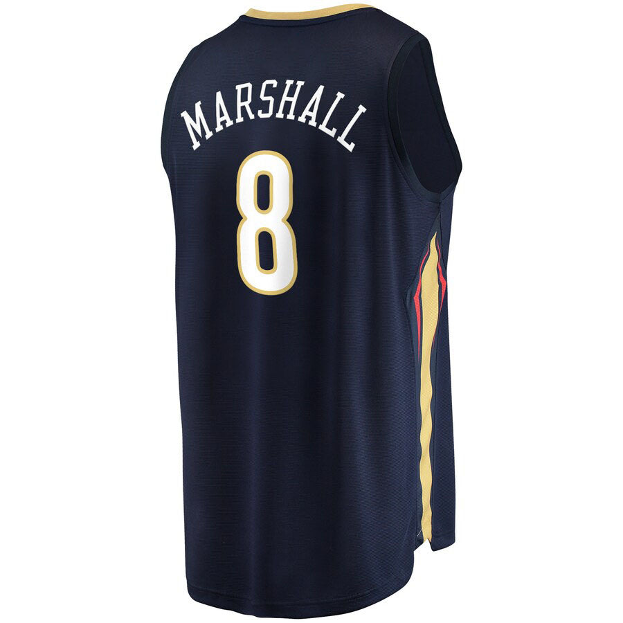 NO.Pelicans #8 Naji Marshall Supporters Branded  2021-22 Fast Break Replica Jersey  Icon Edition Navy Stitched American Basketball Jersey