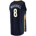 NO.Pelicans #8 Naji Marshall Supporters Branded  2021-22 Fast Break Replica Jersey  Icon Edition Navy Stitched American Basketball Jersey