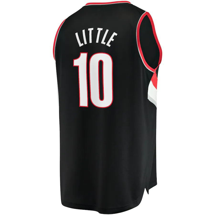P.Trail Blazers #10 Nassir Little Supporters Branded 2021-22 Fast Break Replica Jersey Icon Edition Black Stitched American Basketball Jersey