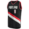 P.Trail Blazers #9 Nassir Little Supporters Branded Fast Break Player Jersey Icon Edition Black Stitched American Basketball Jersey