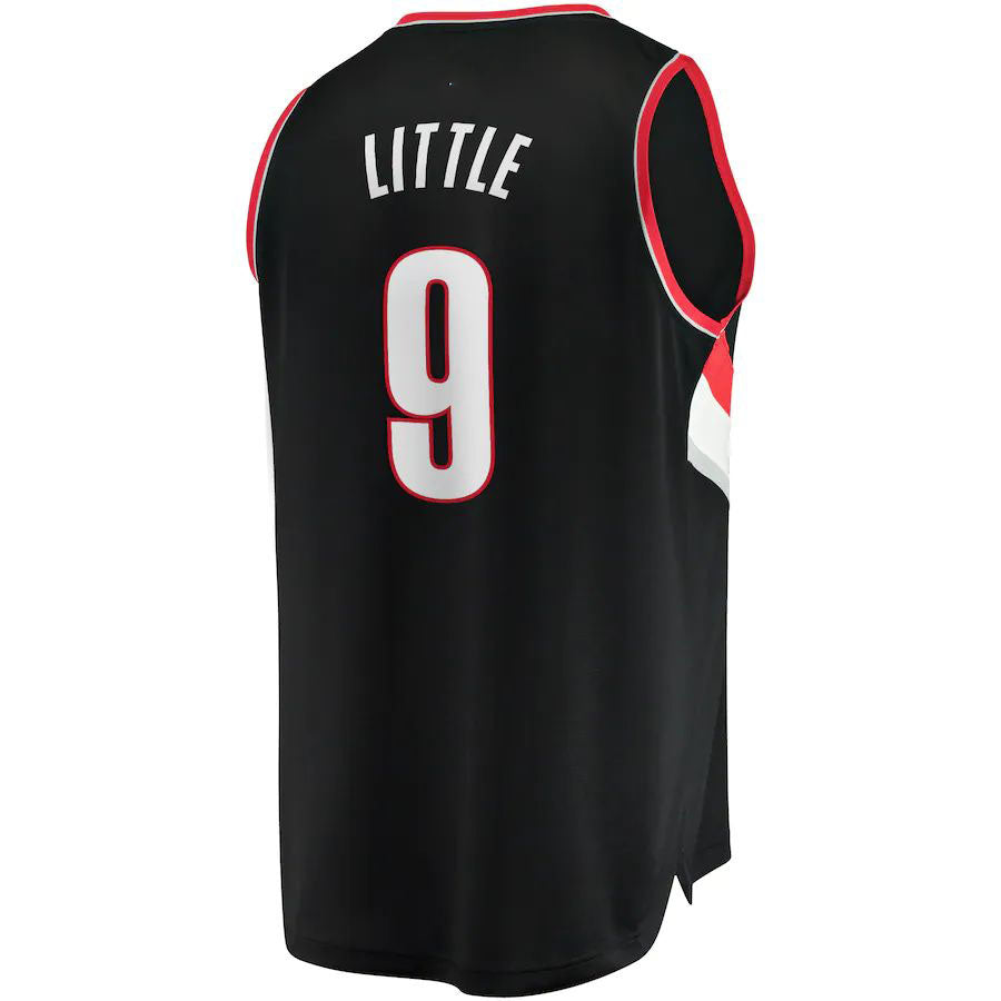 P.Trail Blazers #9 Nassir Little  Supporters Branded Fast Break Player Jersey Icon Edition Black Stitched American Basketball Jersey