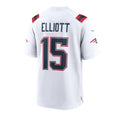 NE.Patriots #15 Ezekiel Elliott White Game Player Jersey Stitched American Football Jerseys