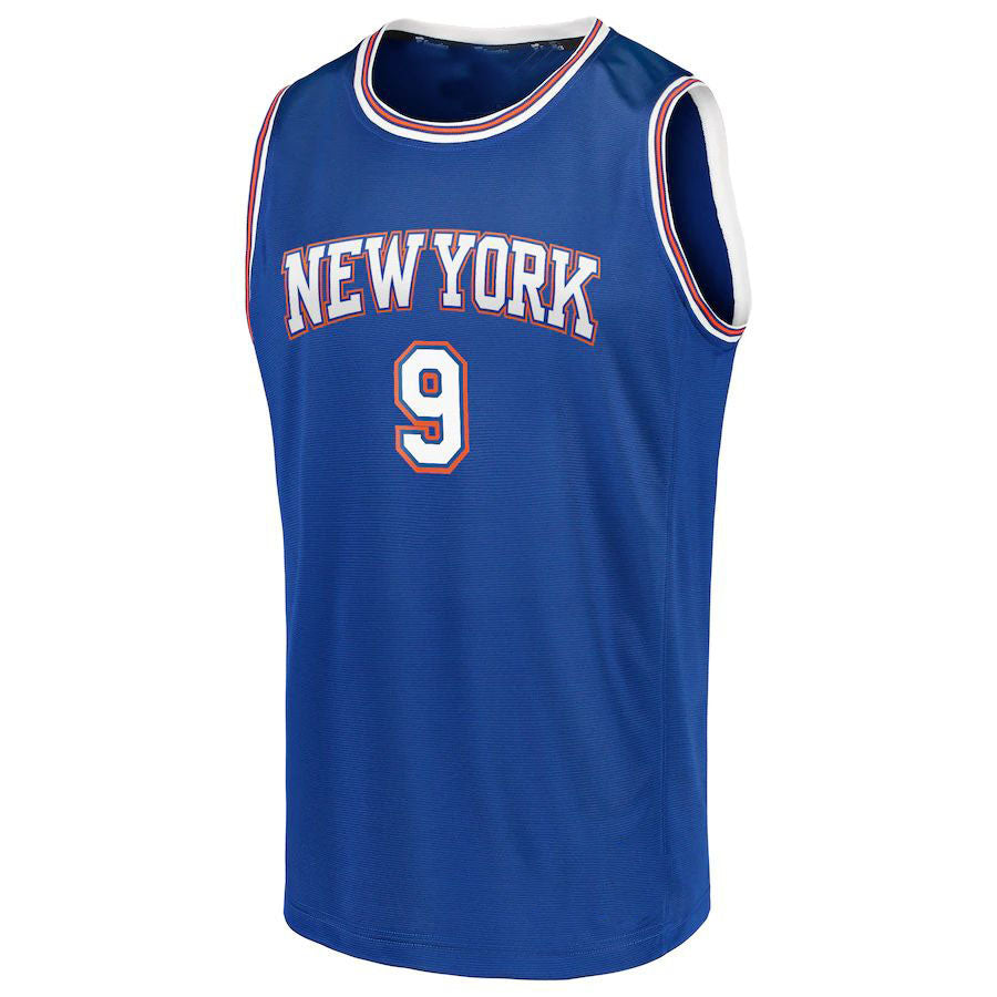 NY.Knicks #9 RJ Barrett Supporters Authentic Fast Break Team Replica Jersey Statement Edition Royal Stitched American Basketball Jersey