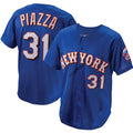 New York Mets #31 Mike Piazza Royal Mitchell & Ness Cooperstown Collection Mesh Batting Practice Button-Up Jersey Baseball Jerseys