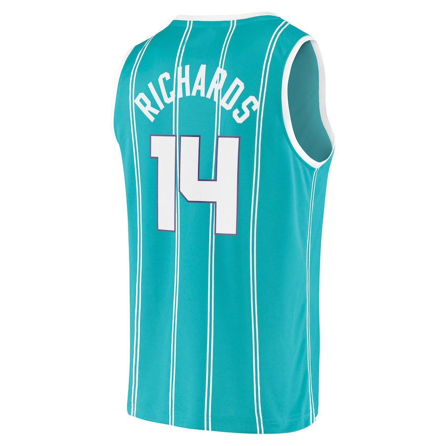 C.Hornets #14 Nick Richards Supporters Branded 2020-21 Fast Break Replica Jersey Icon Edition Teal Stitched American Basketball Jersey