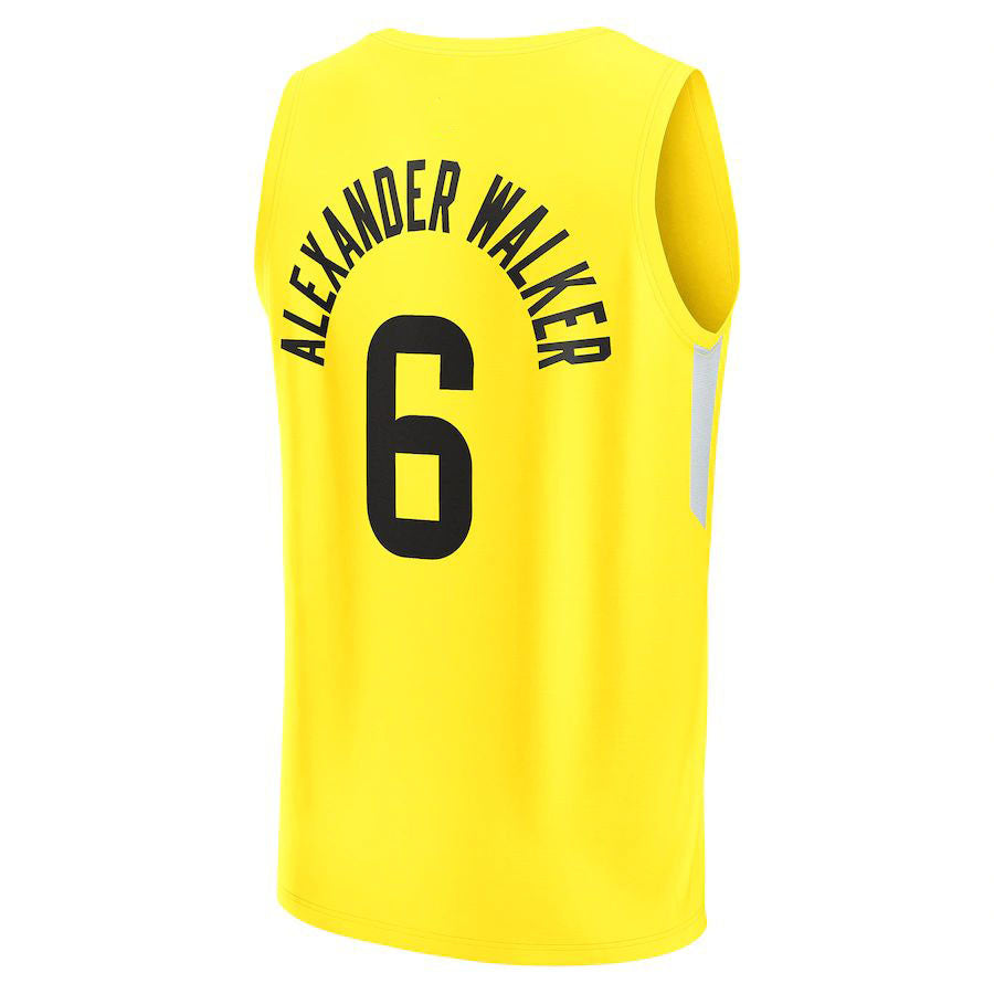 U.Jazz #6 Nickeil Alexander-Walker Supporters Branded 2022-23 Fast Break Replica Player Jersey Icon Edition Yellow Stitched American Basketball Jersey