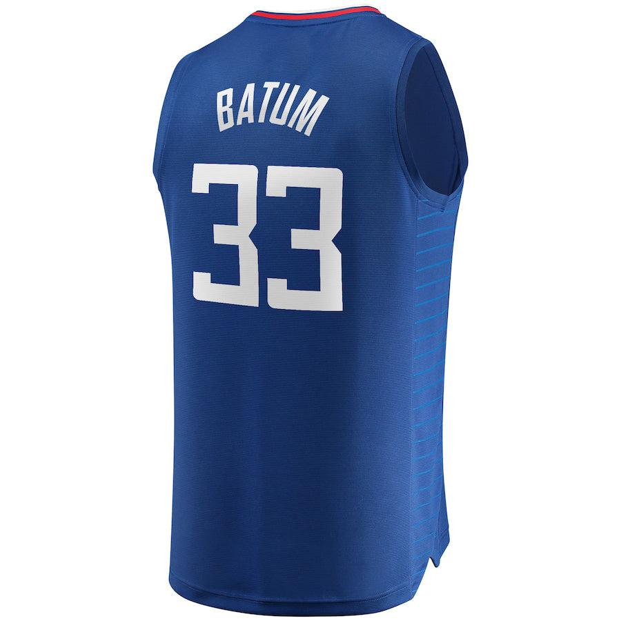 LA.Clippers #33 Nicolas Batum  Supporters Branded 2021-22 Fast Break Replica Jersey  Icon Edition Royal Stitched American Basketball Jersey