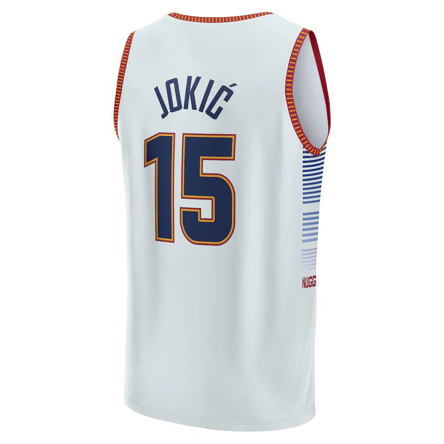 D.Nuggets #15 Nikola Jokic Supporters Branded 2022-23 Fastbreak Jersey City Edition White Stitched American Basketball Jersey
