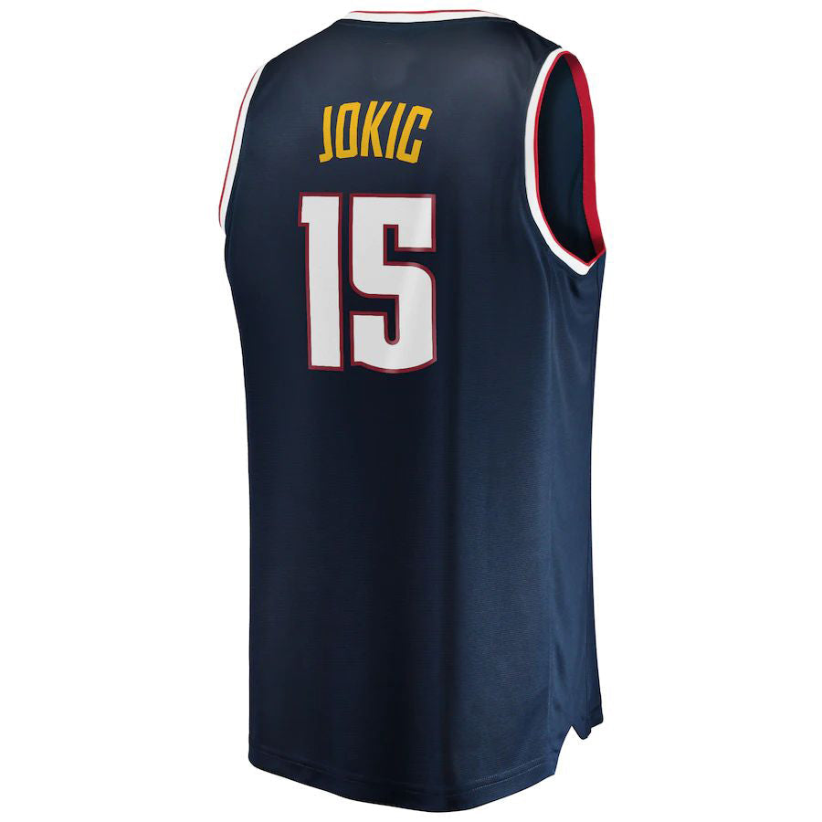 D.Nuggets #15 Nikola Jokic Supporters Branded Fast Break Player Jersey Icon Edition Navy Stitched American Basketball Jersey