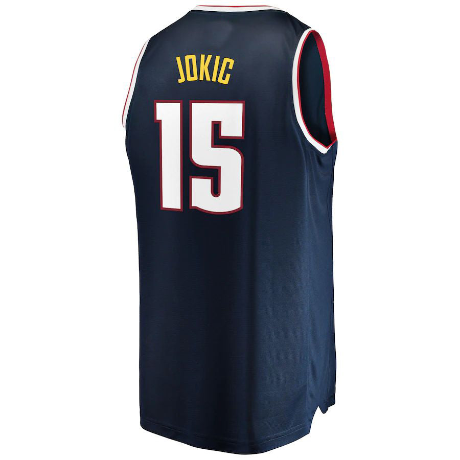 D.Nuggets #15 Nikola Jokic Supporters Branded Fast Break Replica Jersey Navy Stitched American Basketball Jersey