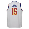 D.Nuggets #15 Nikola Jokic 2020-21 Swingman Player Jersey Association Edition White Stitched American Basketball Jersey