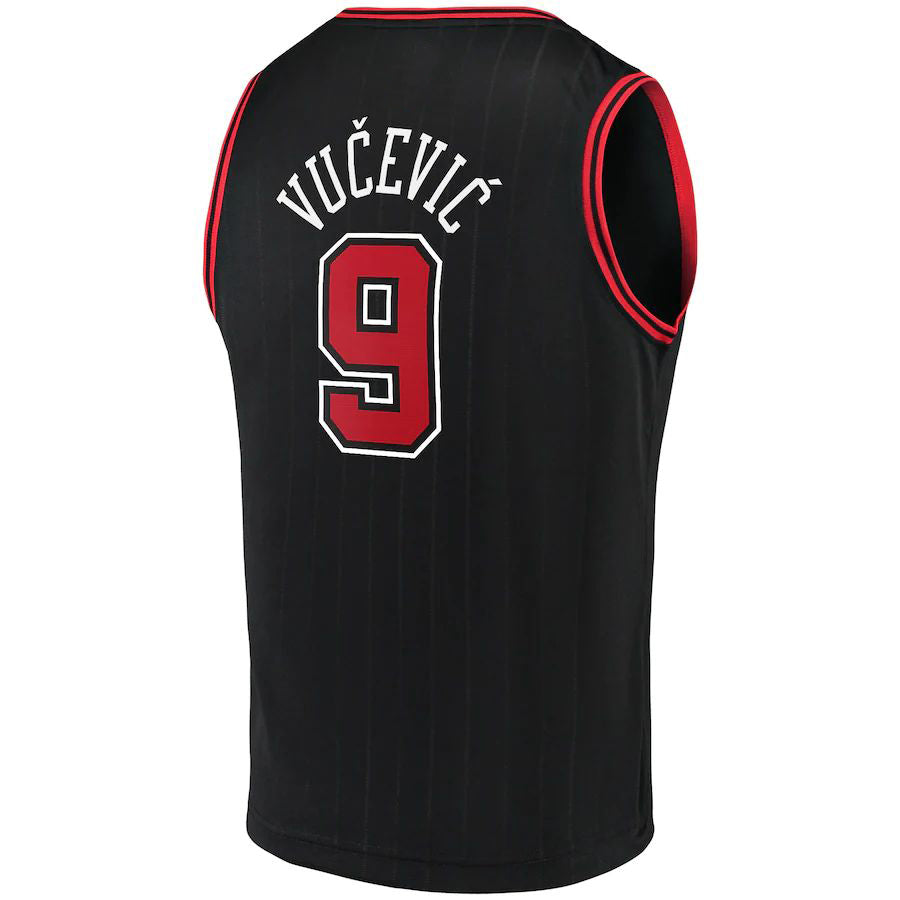 C.Bulls #9 Nikola Vucevic Supporters Branded 2022-23 Fast Break Replica Jersey Statement Edition Black Stitched American Basketball Jersey
