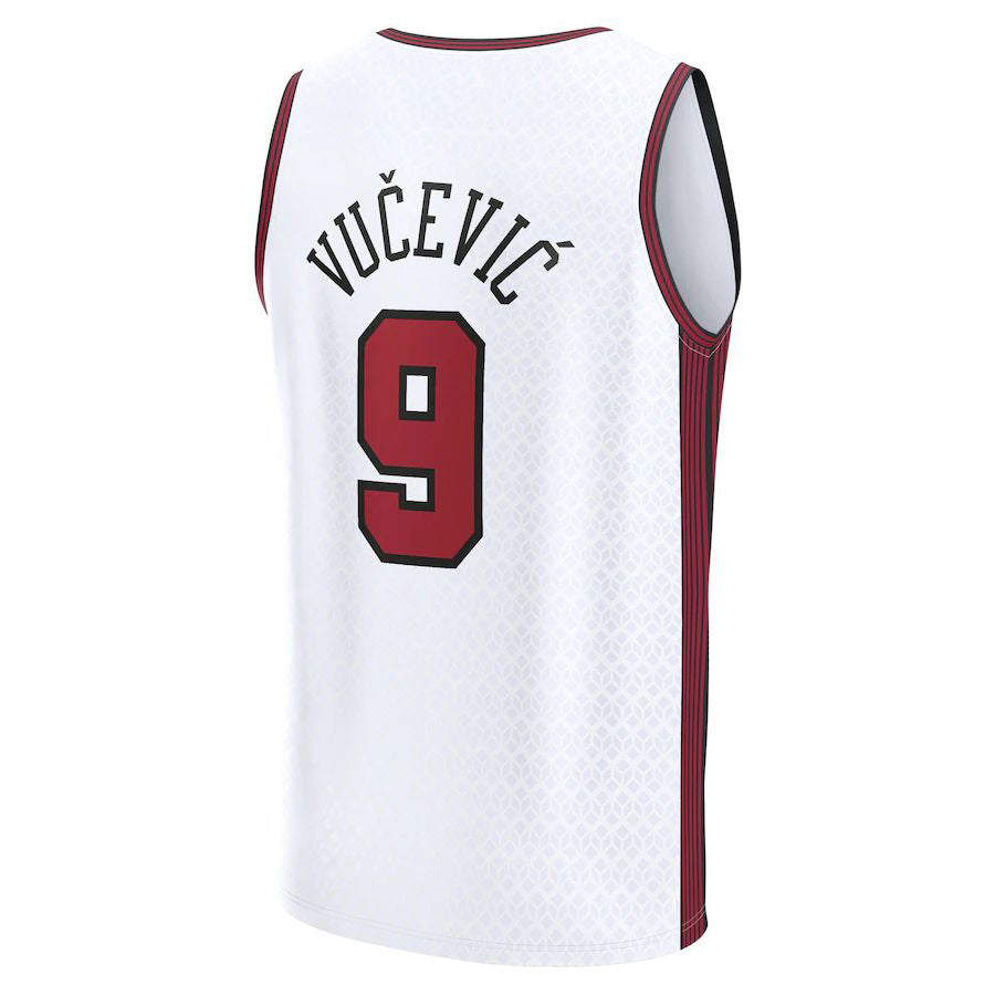 C.Bulls #9 Nikola Vucevic Supporters Branded 2022-23 Fastbreak Jersey City Edition White Stitched American Basketball Jersey