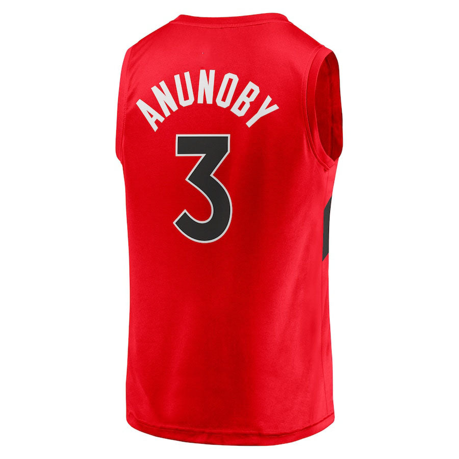 T.Raptors #3 OG Anunoby Supporters Branded Fast Break Replica Jersey Red Icon Edition Stitched American Basketball Jersey