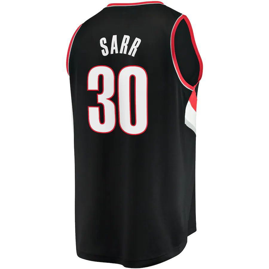 P.Trail Blazers #30 Olivier Sarr Supporters Branded 2022-23 Fast Break Replica Player Jersey Icon Edition Black Stitched American Basketball Jersey