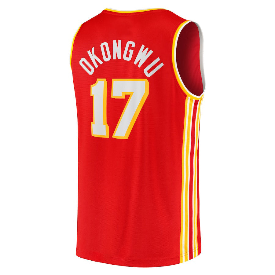 A.Hawks #17 Onyeka Okongwu Supporters Branded 2020 Draft First Round Pick Fast Break Replica Jersey Icon Edition Red Stitched American Basketball Jersey
