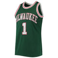 M.Bucks #1 Oscar Robertson Mitchell & Ness 1996-97 Hardwood Classics 75th Anniversary Diamond Swingman Jersey Green Stitched American Basketball Jersey