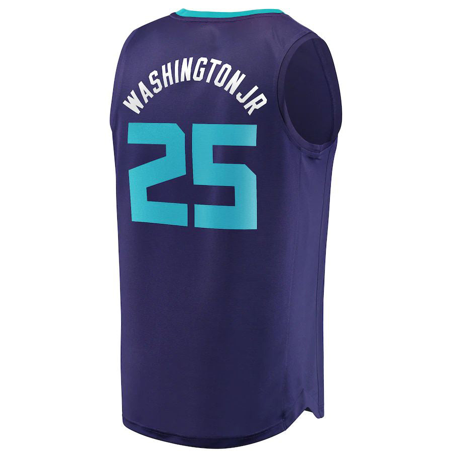 C.Hornets #25 PJ Washington Jr. Supporters Branded Fast Break Replica Player Jersey Statement Edition Purple Stitched American Basketball Jersey