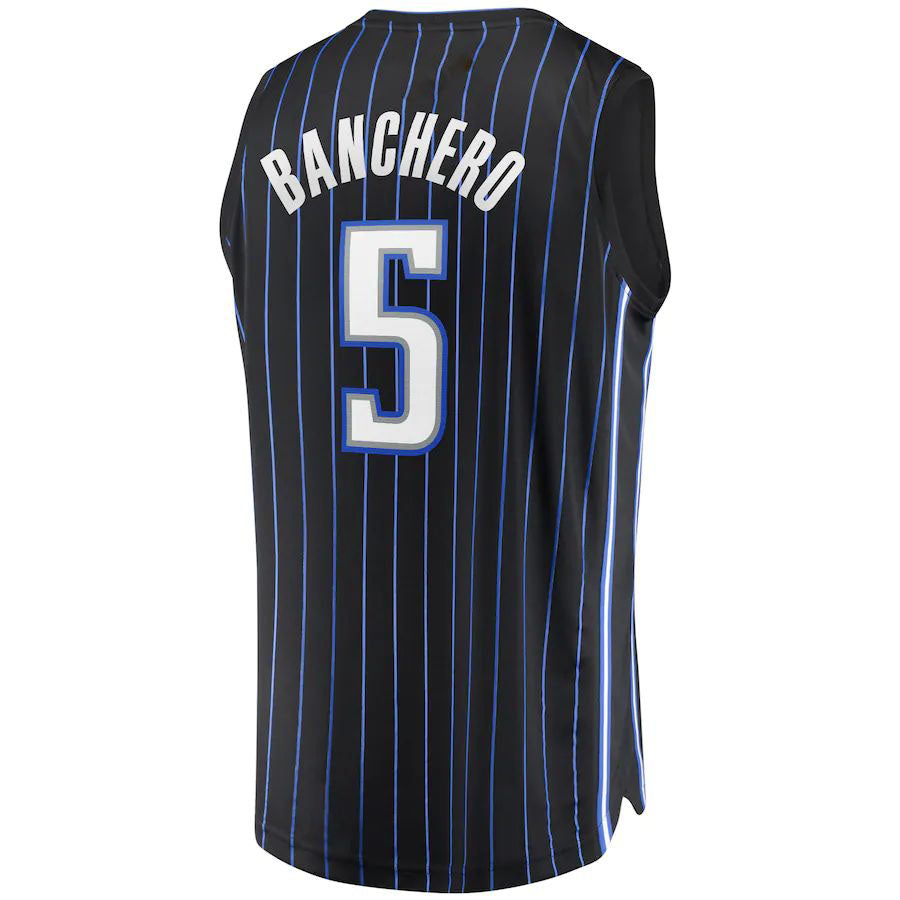 O.Magic #5 Paolo Banchero Supporters Branded 2022  Draft First Round Pick Fast Break Replica Player Jersey Icon Edition Black Stitched American Basketball Jersey