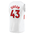 T.Raptors #43 Pascal Siakam Supporters Branded  Fast Break Replica Jersey Association Edition White Stitched American Basketball Jersey