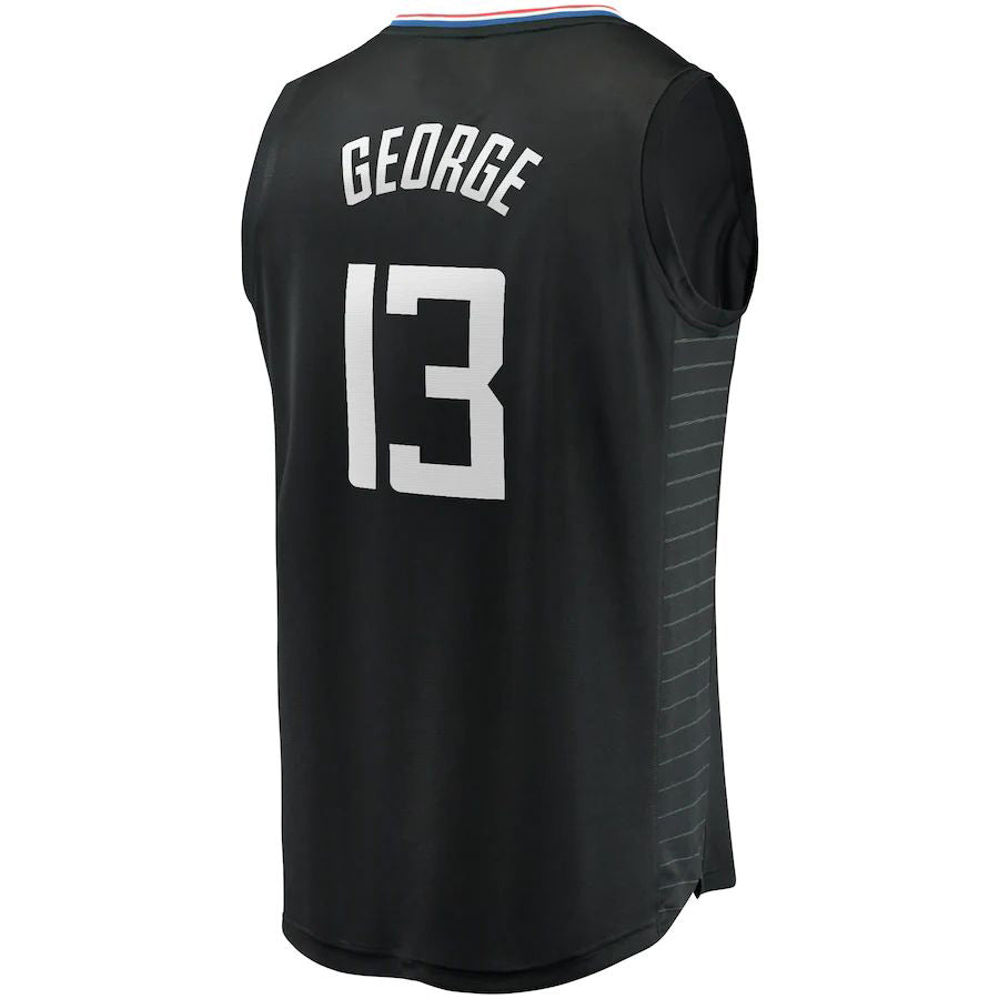 LA.Clippers #13 Paul George Supporters Branded 2020-21 Fast Break Player Jersey  Black Statement Edition Stitched American Basketball Jersey