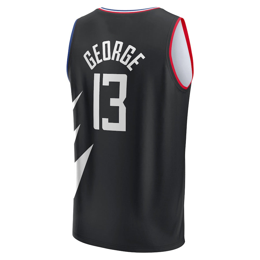 LA.Clippers #13 Paul George Supporters Branded 2021-22 Fast Break Player Jersey Black Statement Edition Stitched American Basketball Jersey