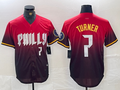 Philadelphia Phillies #7 Trea Turner Red 2024 City Player Number Cool Base Baseball Jersey