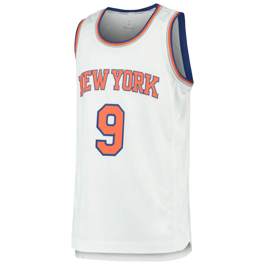 NY.Knicks #9 RJ Barrett Supporters Branded  2019  Draft First Round Pick Fast Break Replica Jersey Association Edition White Stitched American Basketball Jersey