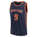 NY.Knicks #9 RJ Barrett Supporters Branded  2022-23 Fast Break Player Jersey Navy  Statement Edition Stitched American Basketball Jersey