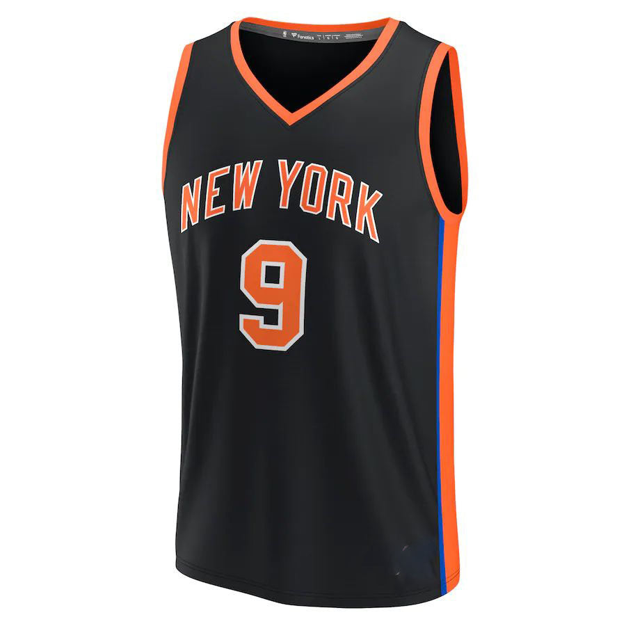 NY.Knicks #9 RJ Barrett Supporters Branded 2022-23 Fastbreak Jersey City Edition Black Stitched American Basketball Jersey