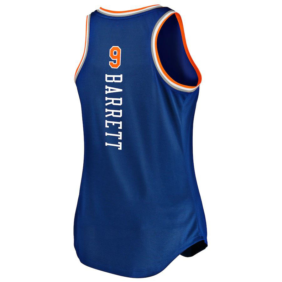 NY.Knicks #9 RJ Barrett Supporters Branded Women's 2019-20 Fast Break Team Tank Jersey Blue  Icon Edition Stitched American Basketball Jersey