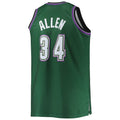M.Bucks #34 Ray Allen Mitchell & Ness Big & Tall 1996-97 Hardwood Classics Swingman Jersey Hunter Green Stitched American Basketball Jersey