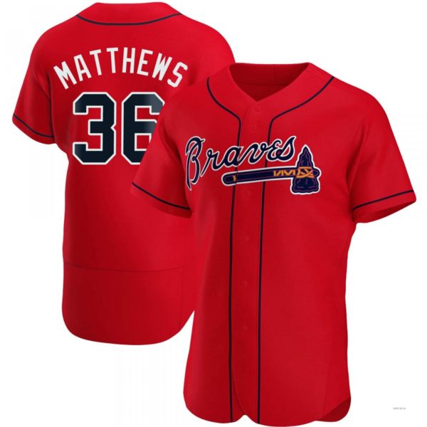 Atlanta Braves #36 Gary Matthews Red Alternate Jersey Stitches Baseball Jerseys