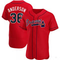Atlanta Braves #36 Ian Anderson Red Alternate Jersey Stitches Baseball Jerseys