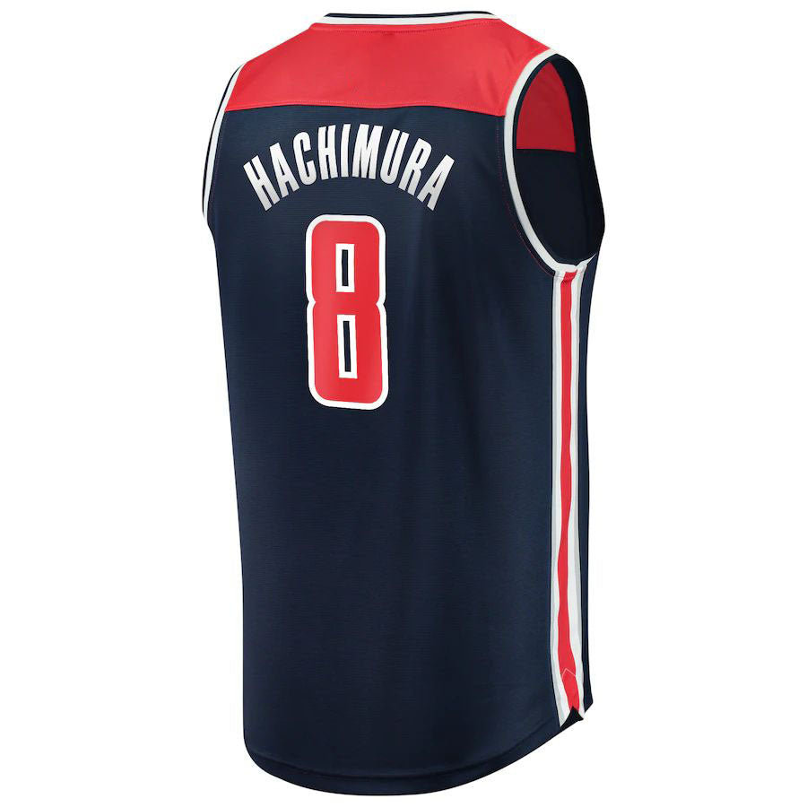 W.Wizards #8 Rui Hachimura Supporters Branded Fast Break Replica Player Team Jersey Statement Edition Navy Stitched American Basketball Jersey