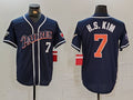 San Diego Padres #7 Ha Seong Kim Navy Player Number Cooperstown Cool Base Stitched Baseball Jersey