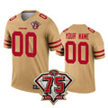 Custom SF.49ers Football Gold Stitched American Football Jersey
